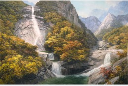 금강산의 비봉폭포  2300x1600mm
